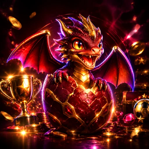 Cartão do slot Dragon Hatch com filhote de dragão e ovos