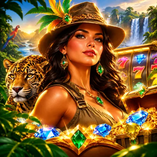 Cartão de slot de jackpot com cofre cheio de moedas de ouro